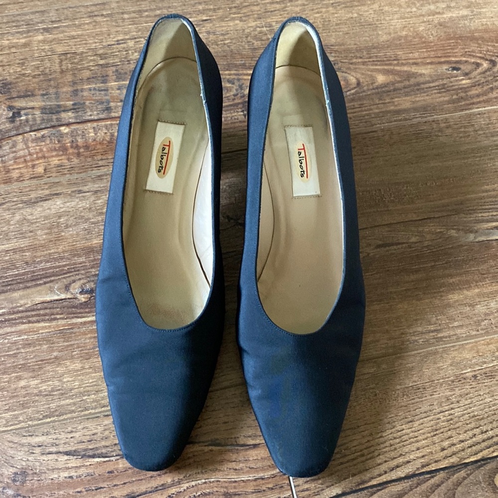 Talbots Black Satin Heels size 9